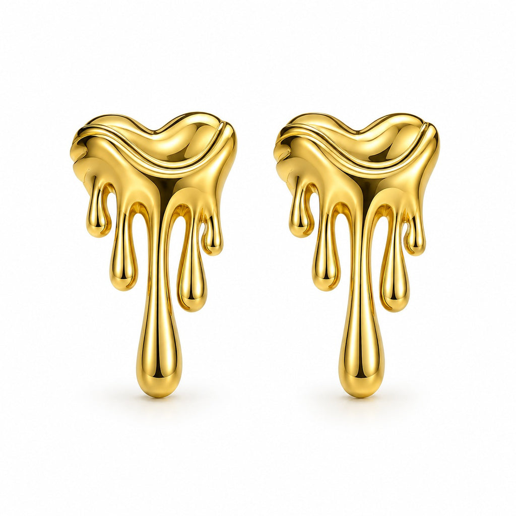 Melting Heart Liquid Drip Earrings