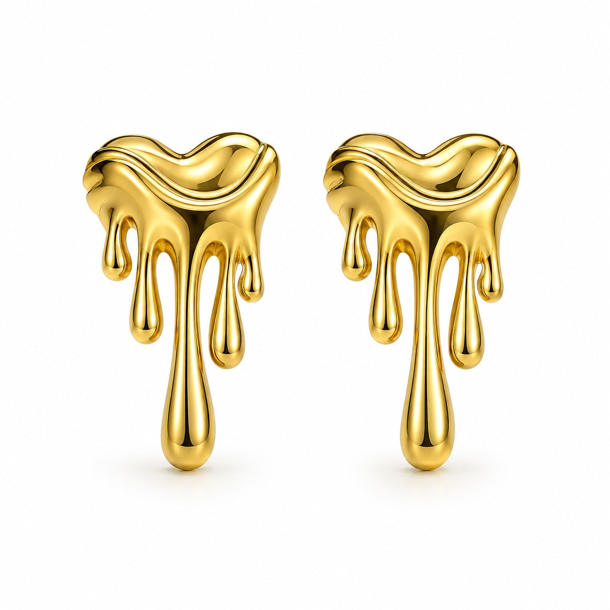 Melting Heart Liquid Drip Earrings