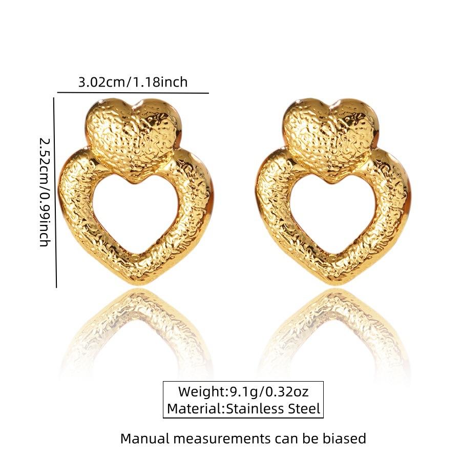 Textured Heart Hoop Earrings