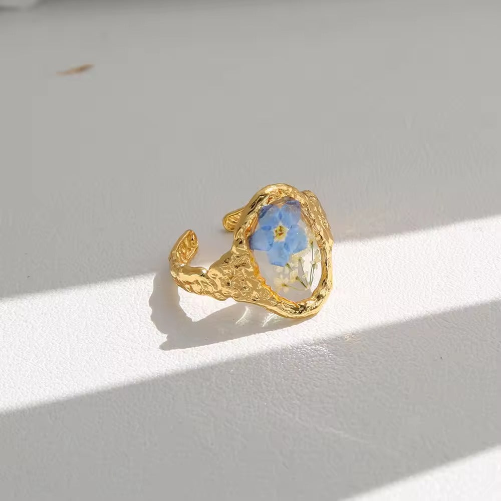 Floral Resin Art Rings