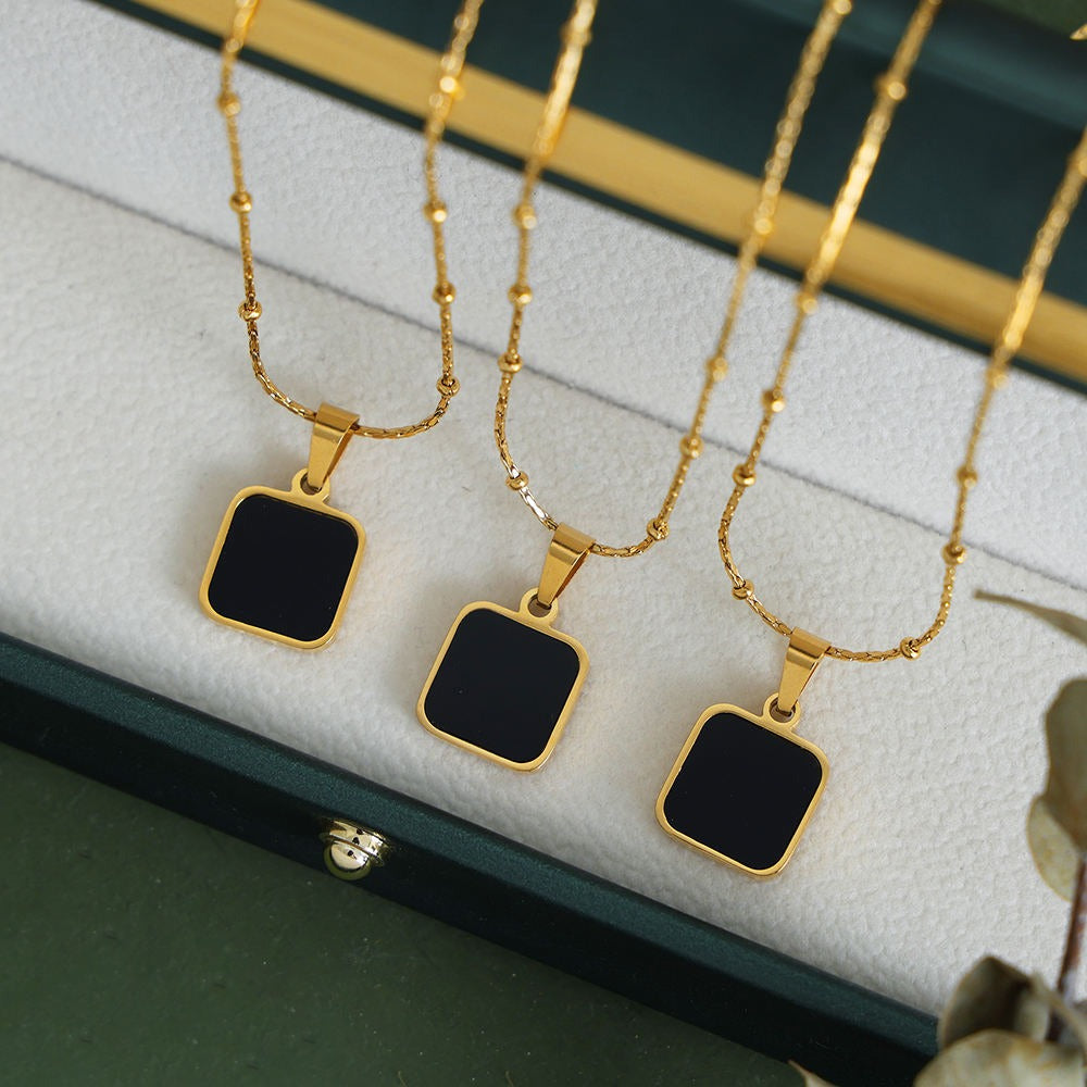 Black Square Necklace
