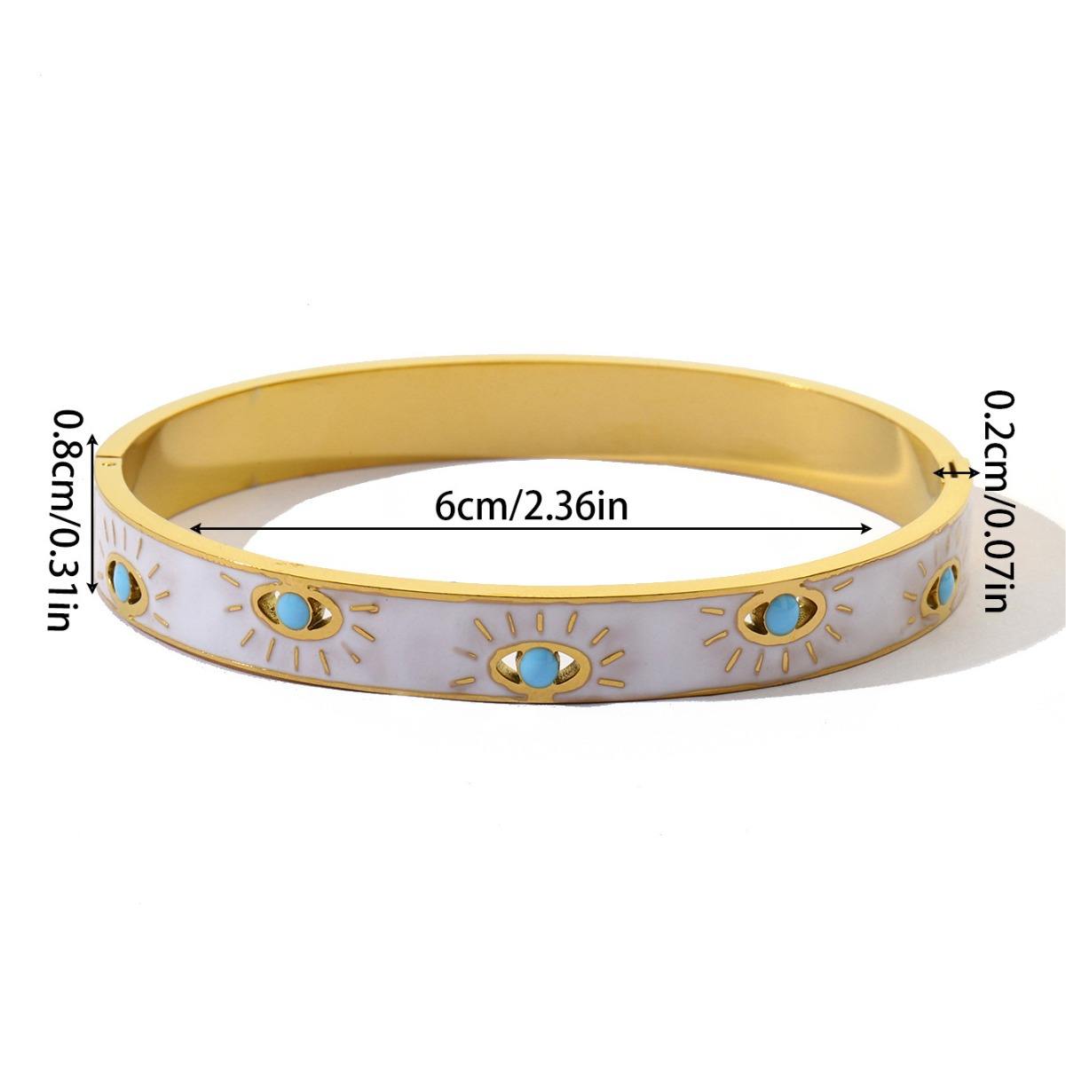 Enamelled Evil Eyes Bangle Bracelet