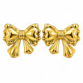Heart Bow Tie Stud Earrings