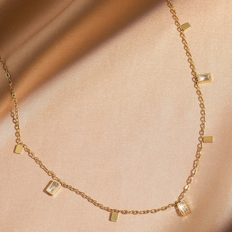 Geometric Crystals Charms Necklace