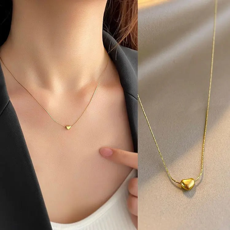 Thread Style Chain Mini Heart Necklace