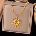 Spiral Sun Pendant Necklace