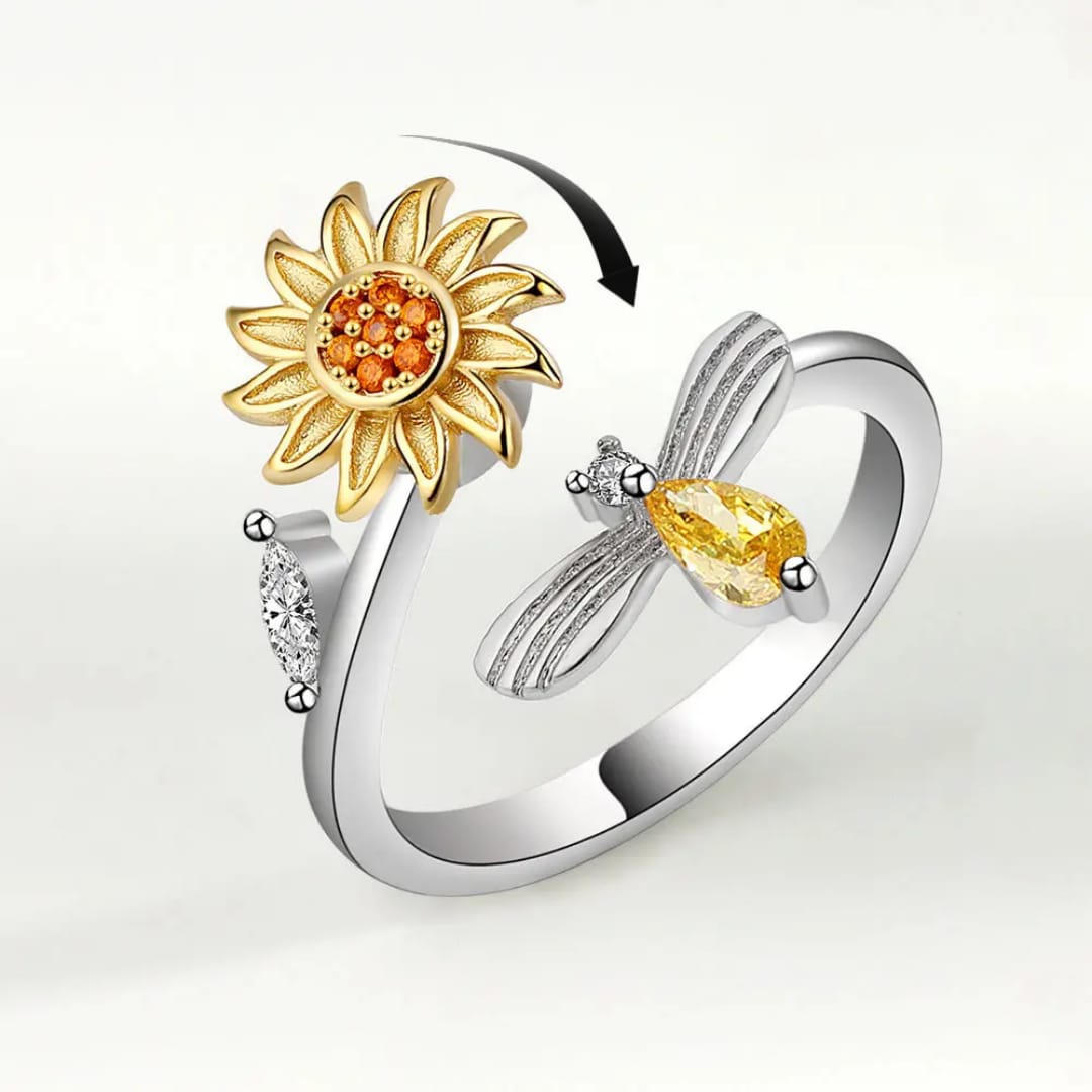 Sunflower Rotating Finger Ring