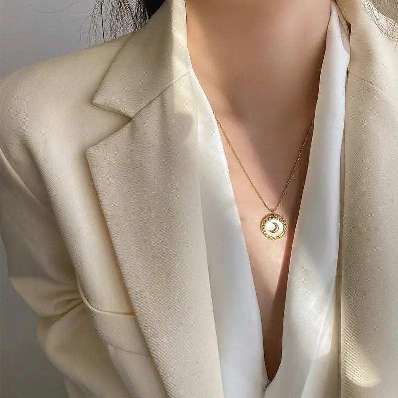Pearl Shell Moon Necklace