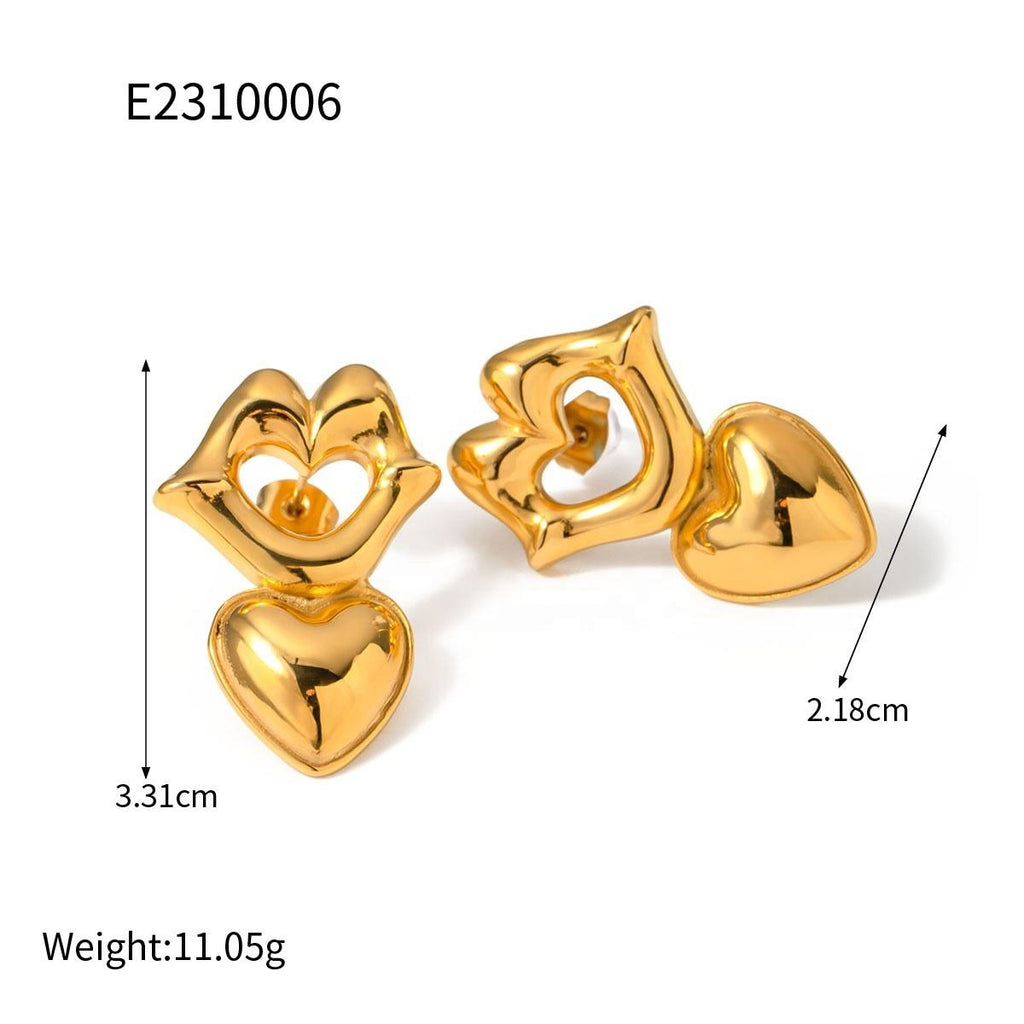 Lip Heart Earrings