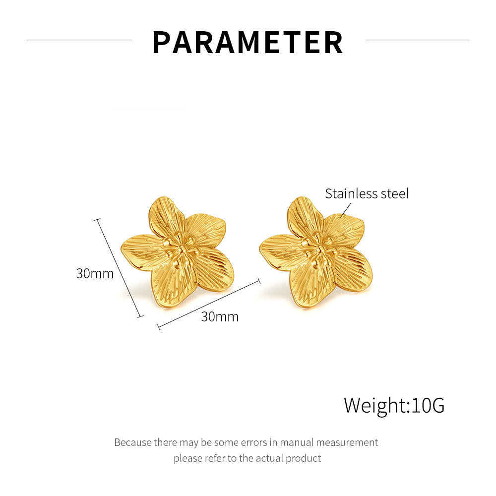 Textured Flower Stud Earrings