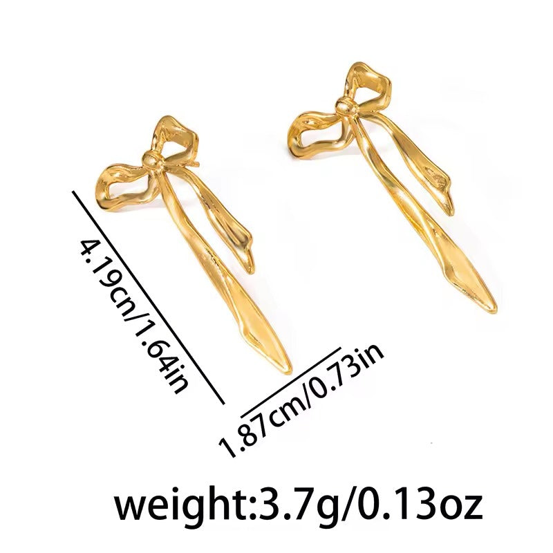 Long Bow Ribbon Earrings