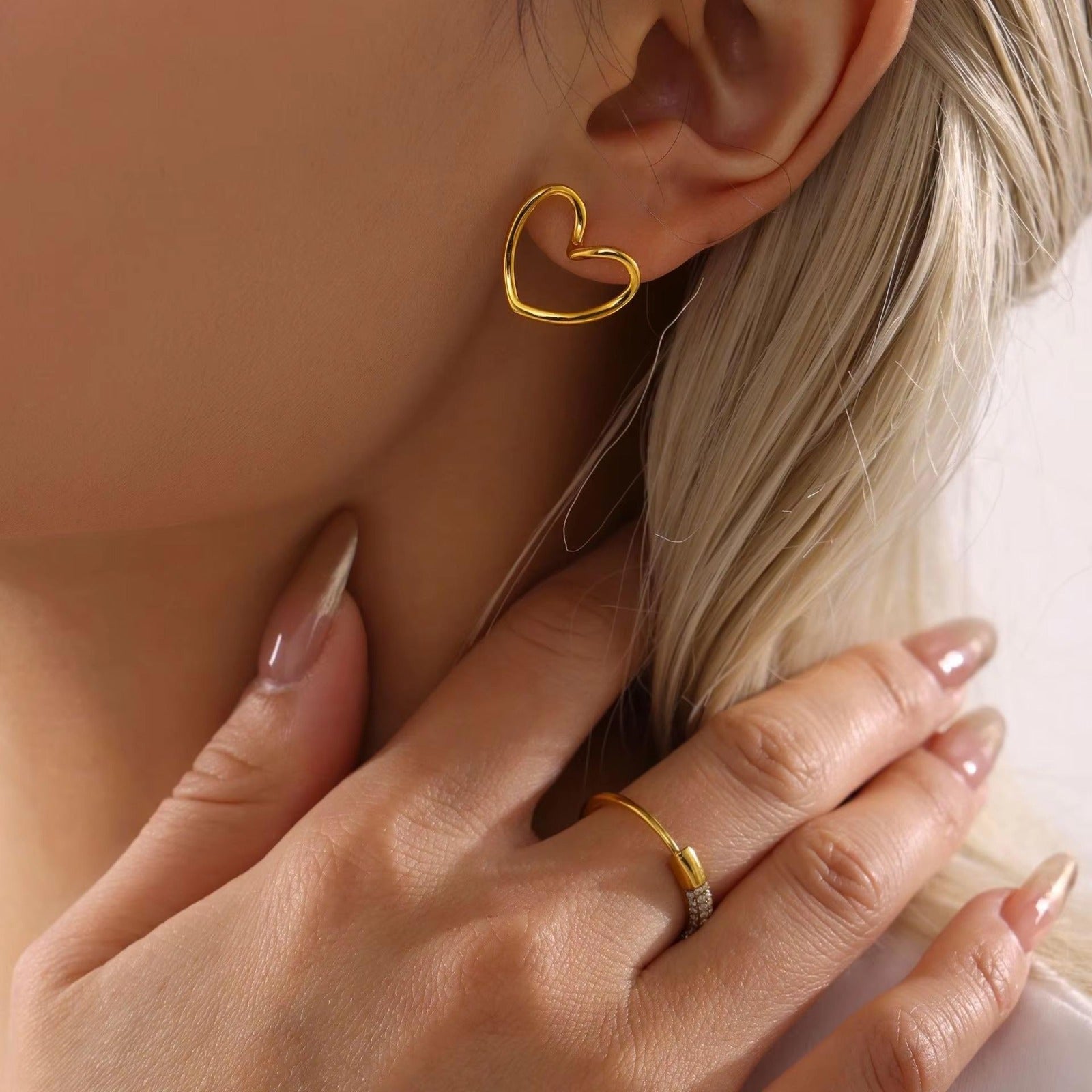 Hollow Heart Earrings