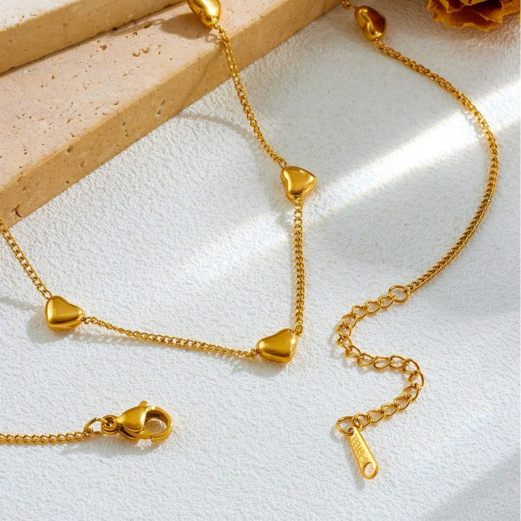 Multi Heart Chain Necklace