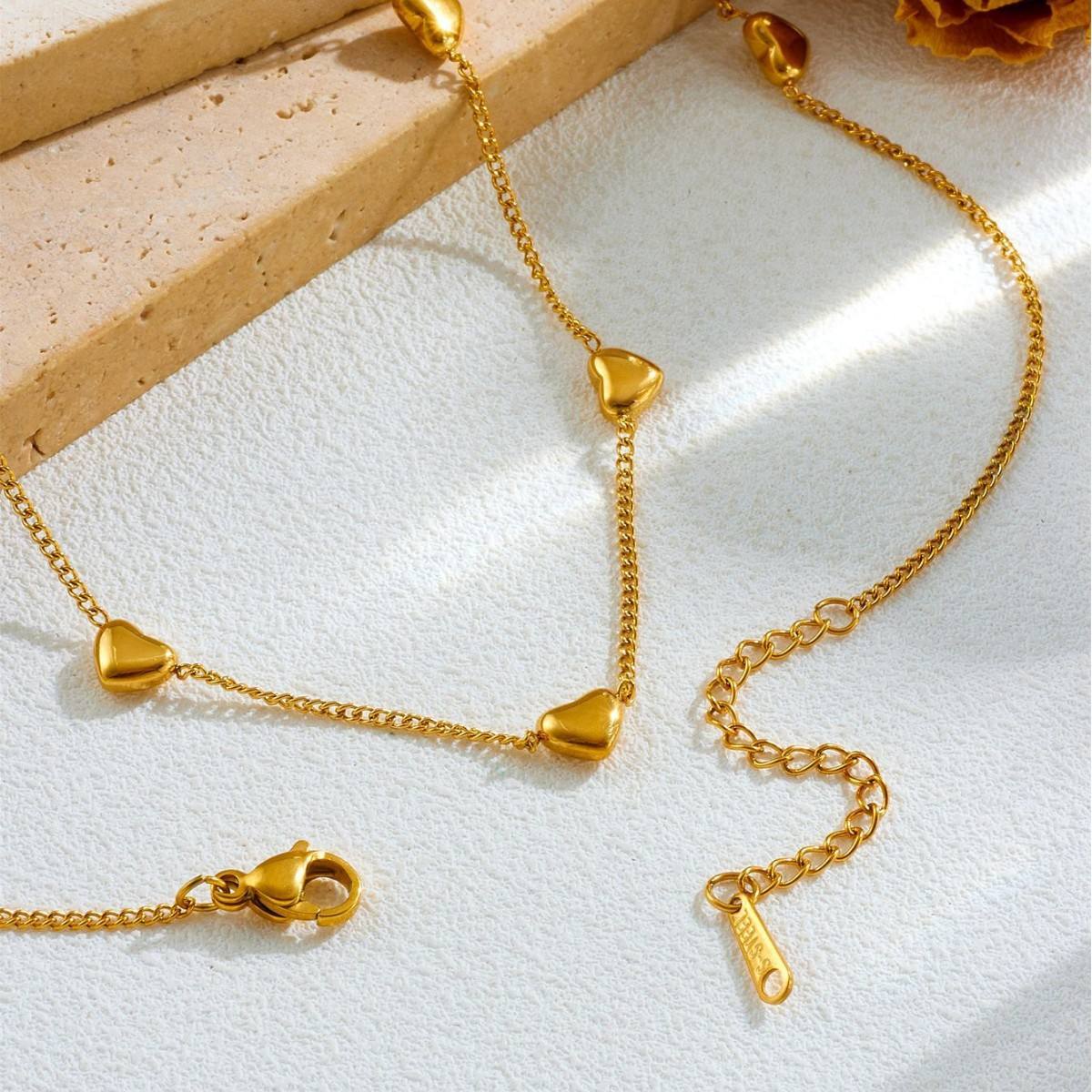 Multi Heart Chain Necklace