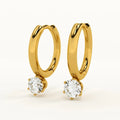 Solitaire Hoop Earrings